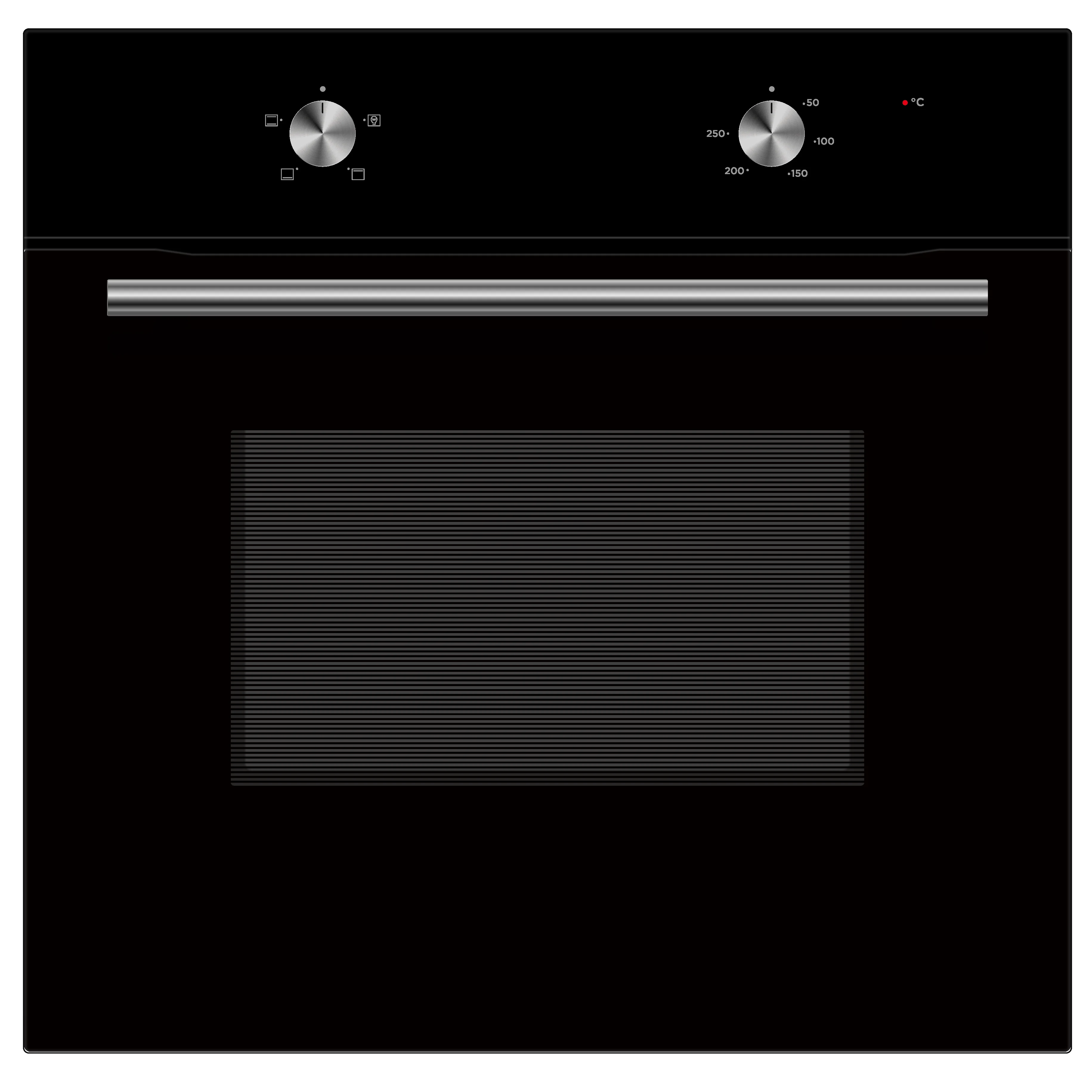 65L Full Black Triple Glass Door Electric Built-In Oven with 4 Functions Enamel Cavity for Hotel & Household Use