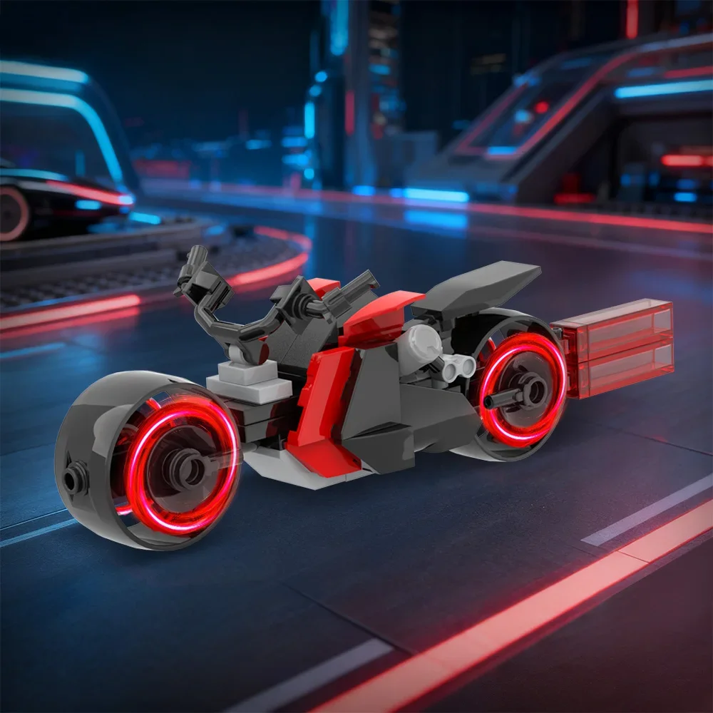 Gobricks Moc Tron Are Moto اللبنات نموذج أفلام الخيال العلمي دراجة نارية المنافسة الطوب تجميع لعب هدايا الاطفال