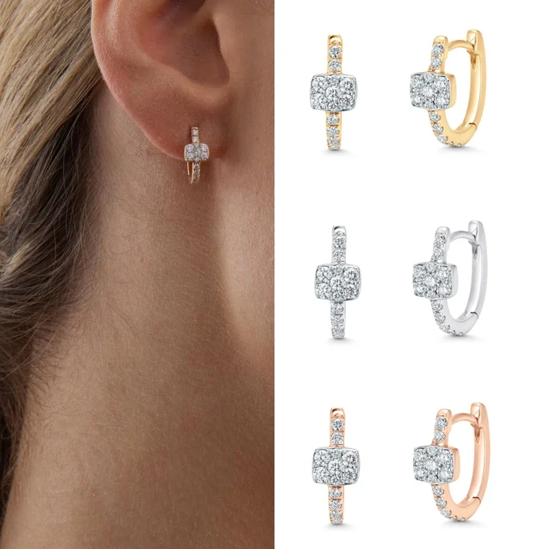 CRMYA Gold color Hoop Earrings For Women Vintage Luxury CZ Zircon Women\'s Earring 2022 Wedding Jewelry Wholesale