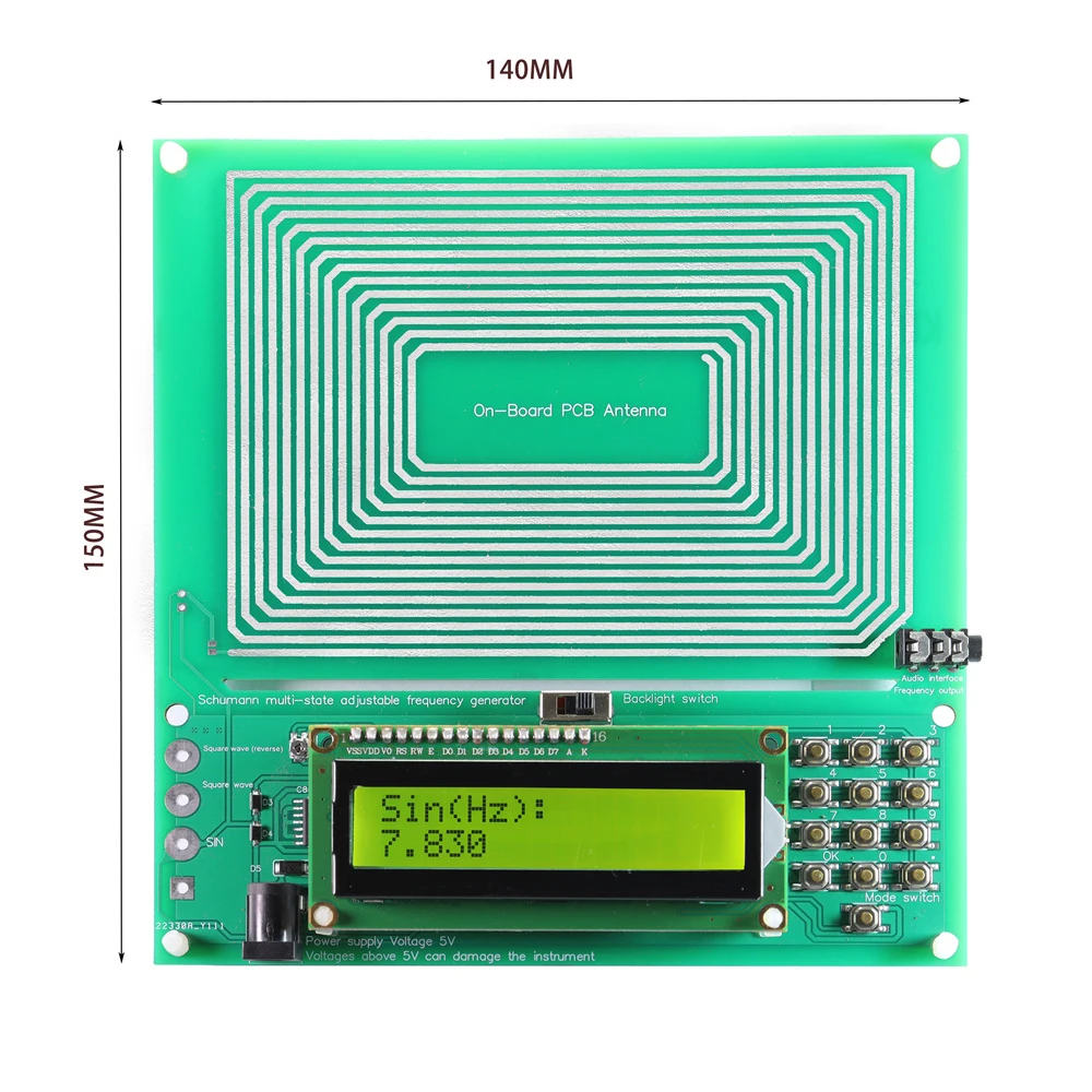 DC 5V Adjustable 0.001HZ-200KHz 7.83HZ Schumann Resonance Ultra-low Frequency Pulse wave Generator Audio Resonator Sine Wave