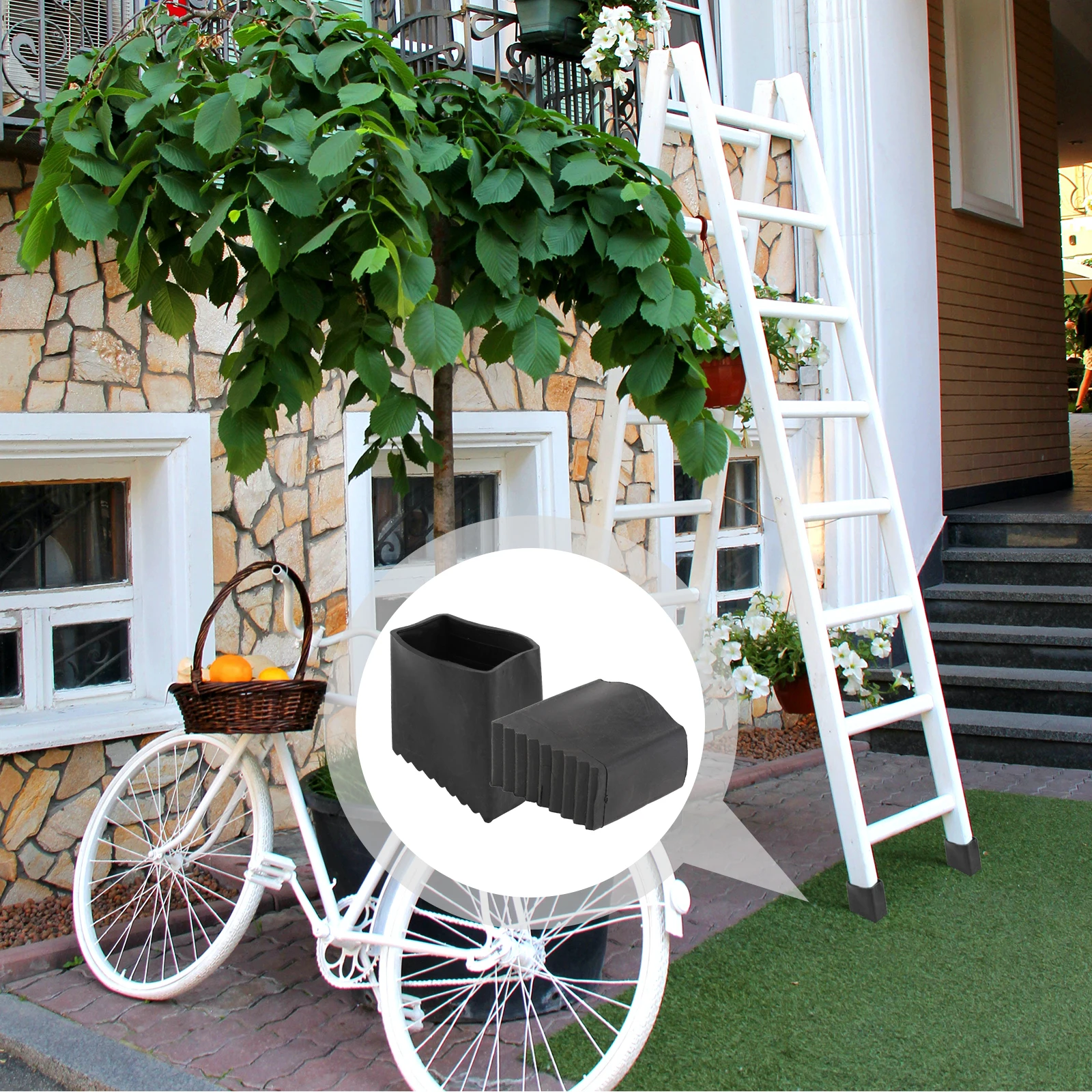 

Ladder Foot Covers Universal Fit Rubber Pads for Chairs Tables Legs Non Slip Floor Protectors Durable Step Cushion Home Use