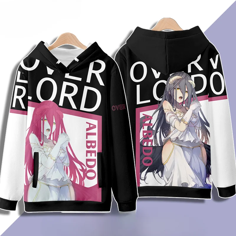 

Anime Overlord Albedo Cosplay Hoodie Women Men Graphic Sweatshirt Streetwear Hip Hop Long Sleeve Zipper Hooded Jacket Outerwear
