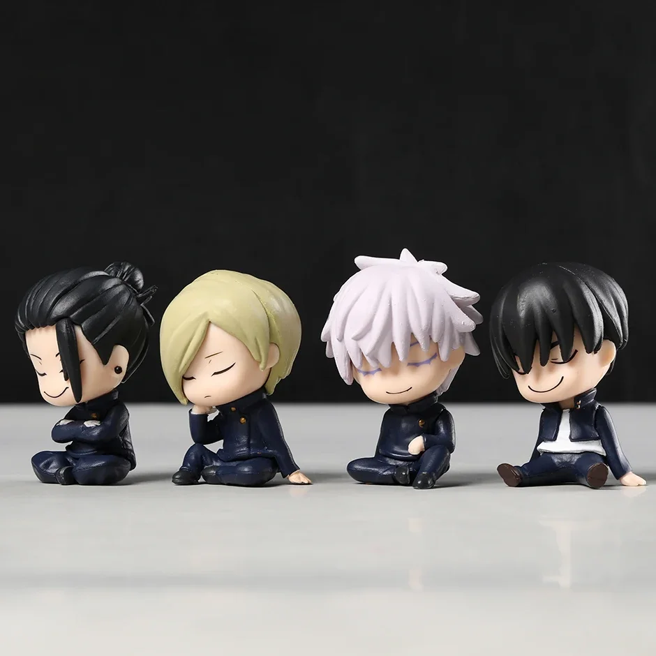 Set of 4 Satoru Gojo Geto Suguru Haibara Yu Nanami Kento Sleeping Figure PVC Toys Collection Anime Cartoon Model Dolls