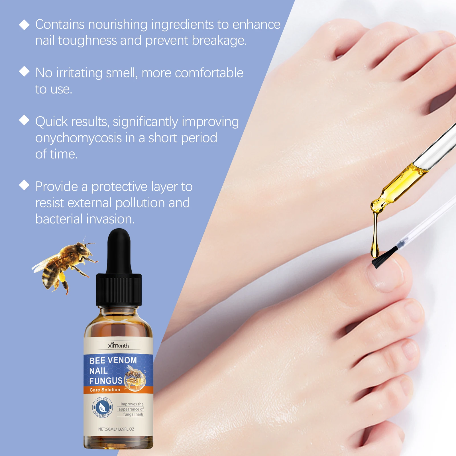 Bee Venom Nail Fungus Care Solution Maintenance Repair Nail Discoloration Thick Hand Foot Nail Manicureed Health Care Essence image 3