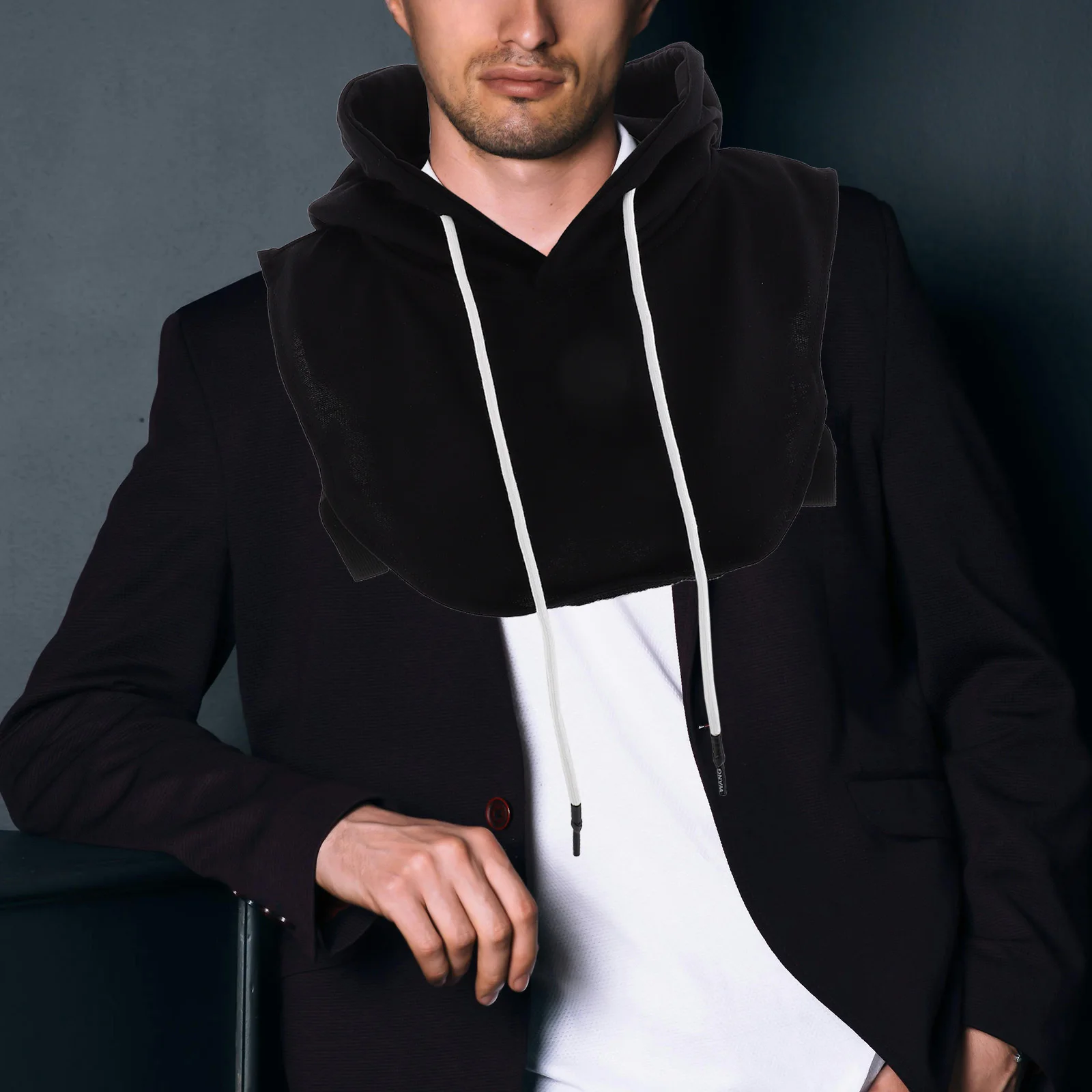 Stijlvolle afneembare nepkraag met capuchon voor unisex Faux overhemdkraag inzetstuk Warme comfortabele outfitversterker voor dagelijks buiten