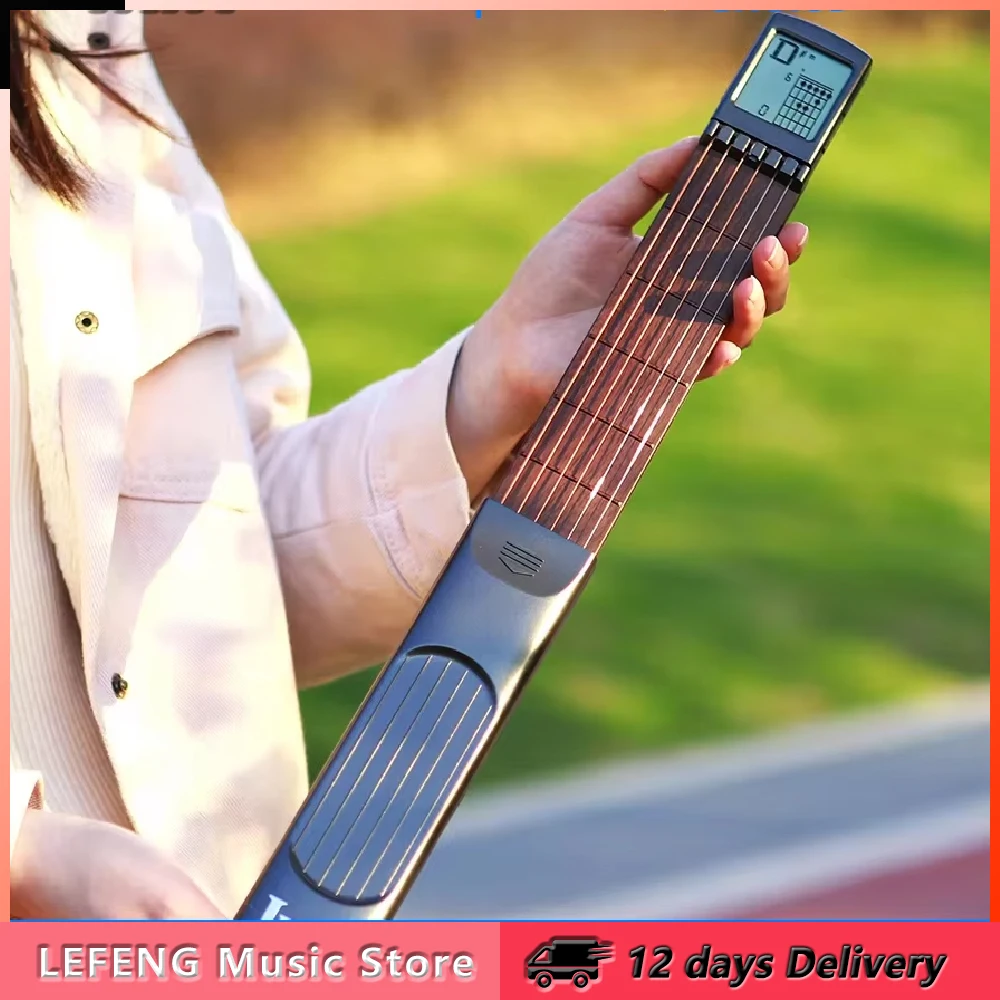 IRIN 6 Strings Pocket Guitar Chord Trainer Guitar Practice Tool 6 Frets Guitar Finger Trainer for Guitar Beginner Exercises