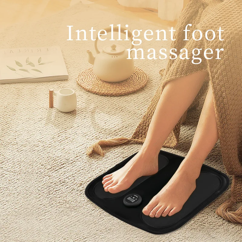 Foot pad massager EMS pulse lean legs acupoint foot lazy massager backrest home micro current foot massage machine