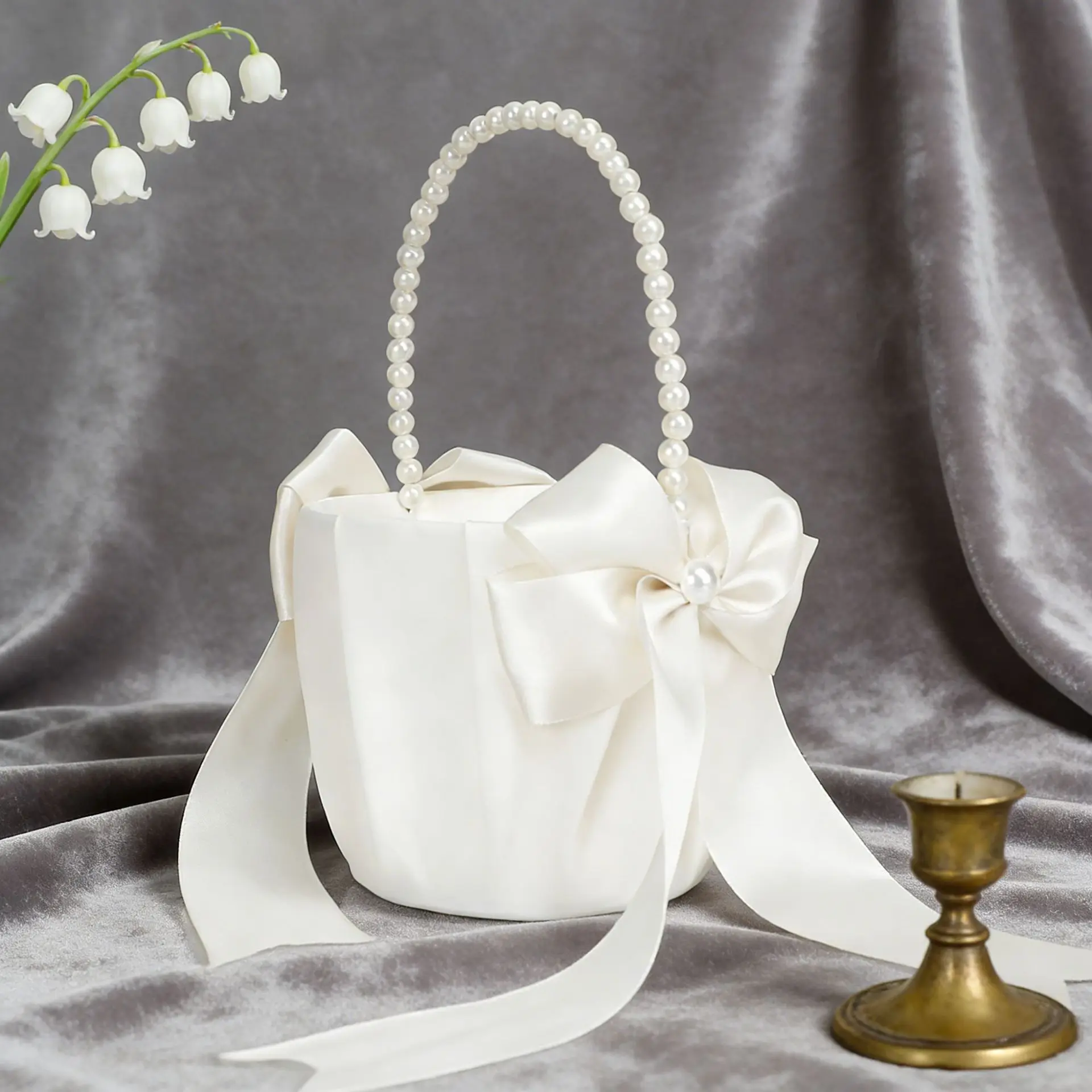 

ZML wedding supplies bridal wedding portable bridesmaids portable bow bridal ring pillow
