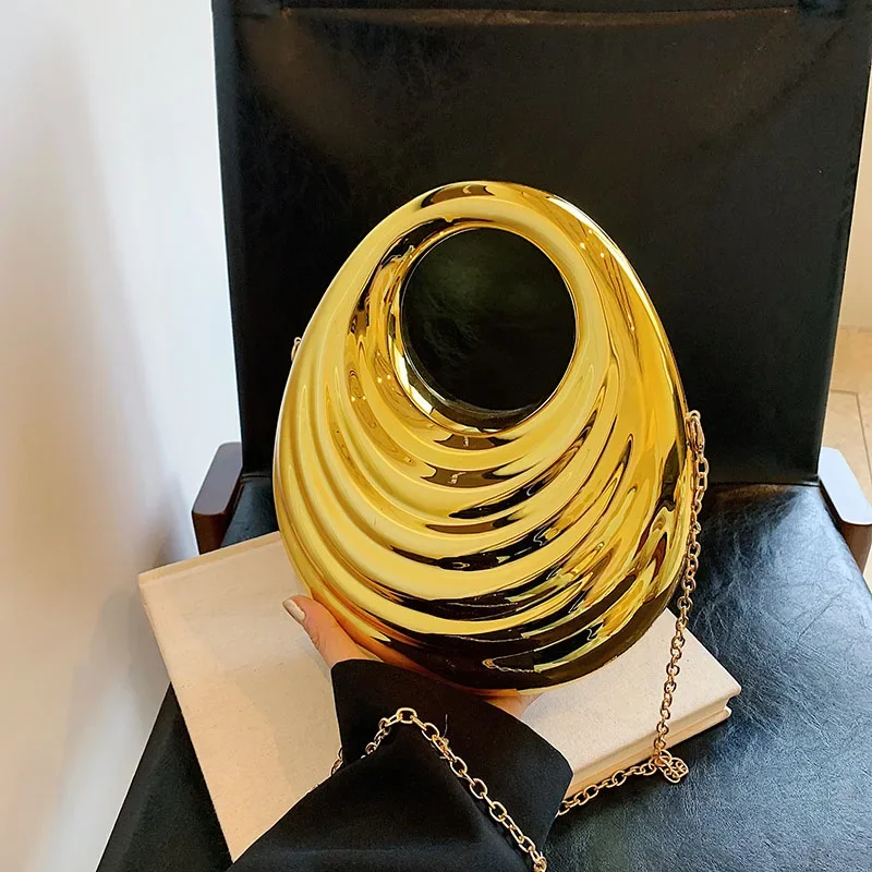 

2024, роскошная дизайнерская маленькая вечерняя сумка золотого цвета, вечерние сумки и кошельки Y2K, модная сумка на плечо, женская сумка через плечо с цепочкой