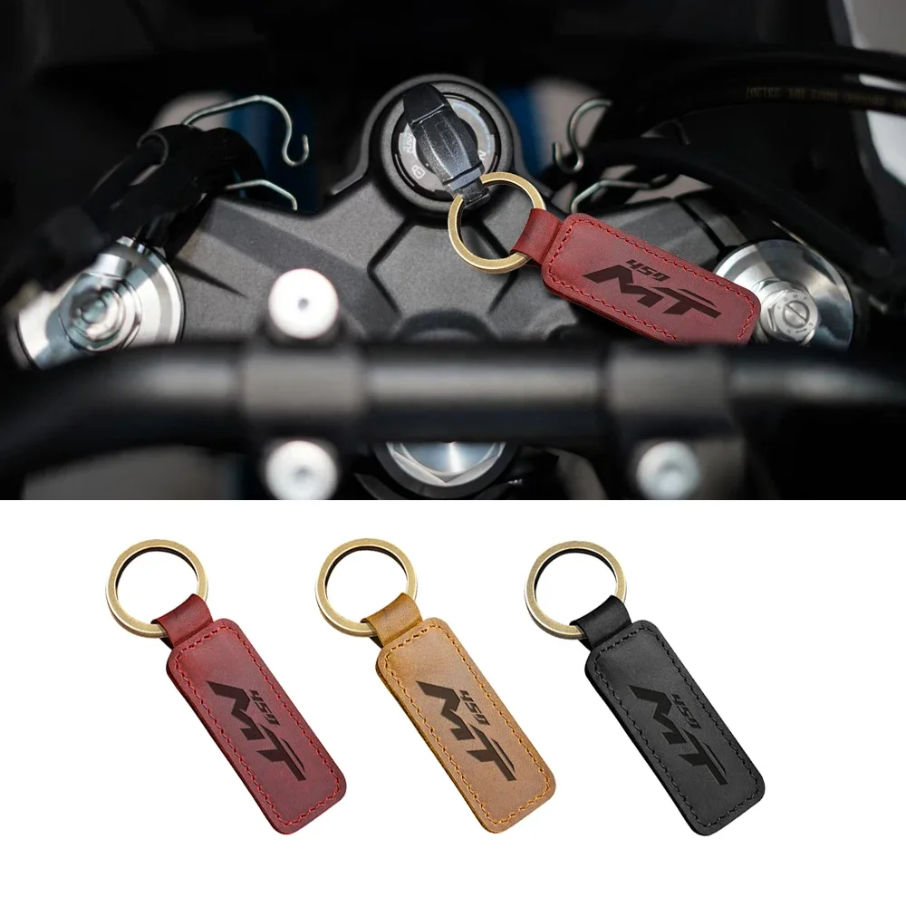 450MT Motorcycle Retro Keychain Cowhide Key Ring for CF MOTO 450 MT