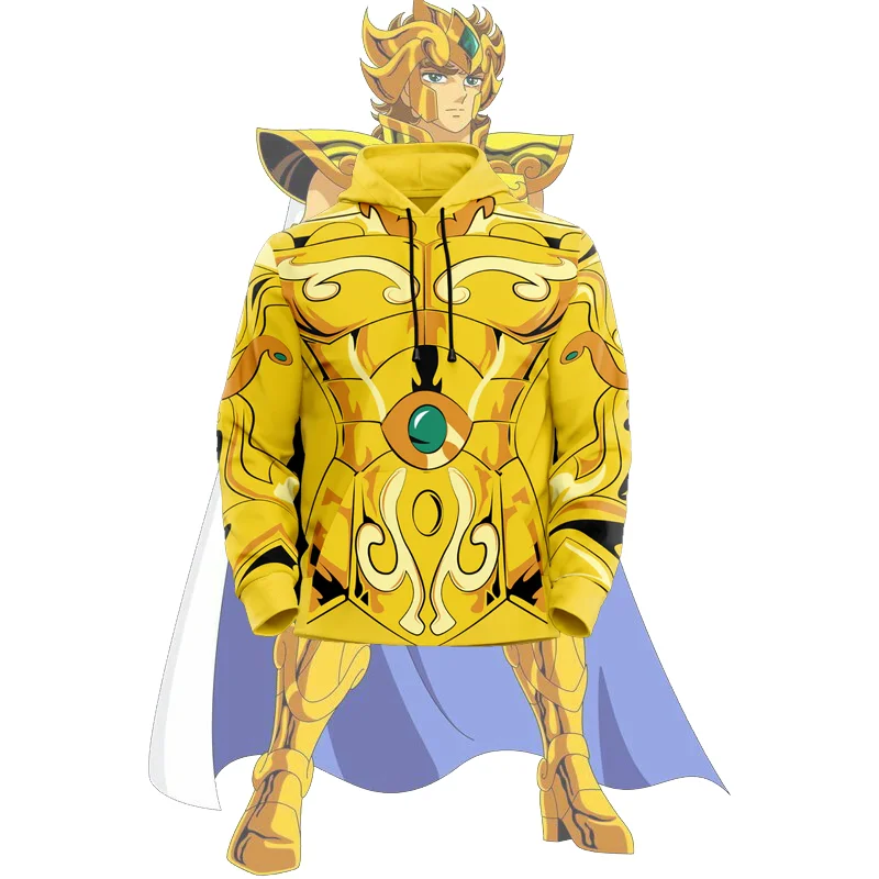 Anime Saint Seiya Armor Cosplay Hoodies 3D Printed Sweatshirt Man Women Tracksuit Pullover Harajuku Loose Casual Men Hoodie Coat