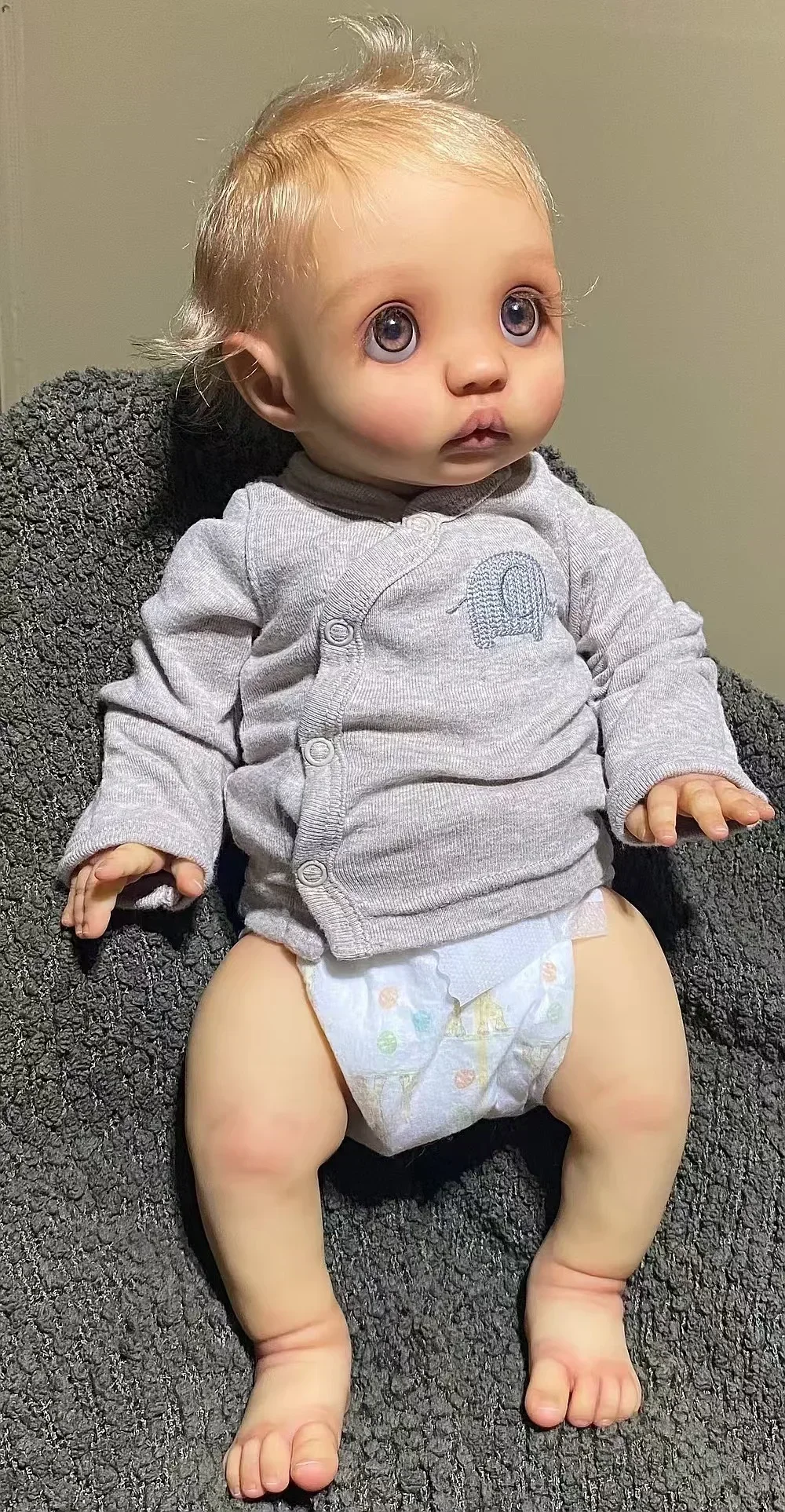 NPK 16'' Full Body Peeka Hand Paint 3D Skin Visible Lifelike Real Soft Touch Cute Handy BabyCollectible Art Doll Detailed