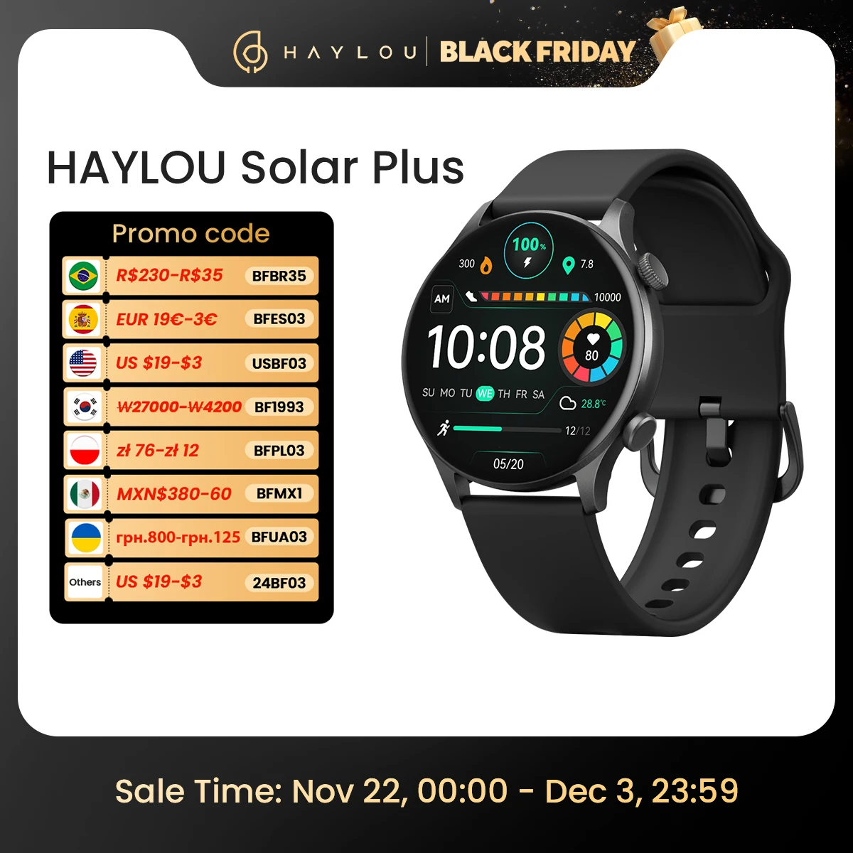 HAYLOU Solar Plus RT3 Smart Watch 1.43