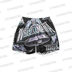 Nuovo 2024 Vintage Summer WrestleMania 40 coulisse basket e pantaloncini da boxe Casual Vacation Beach vita quotidiana bambini/adulti