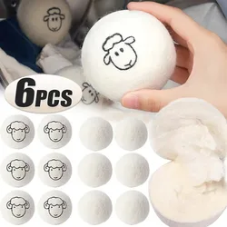 6/1PCS Reusable Wool Dryer Balls Laundry Washing Fleece Dryer Ball for Clothes Household Softener Washing Machine Accessories