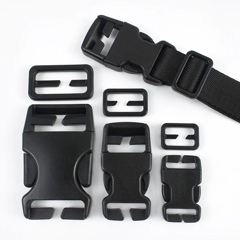 

5-20Sets Meetee Bag Strap Plastic Buckles 20/25/38mm Side Release Buckle for Dog Collar Repair Accessories Adjuster Slider Clasp