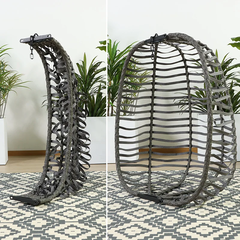 xx-High Quality KD Wicker Outdoor Hanging Egg Chair Mail Package Swing Chair Supplier Patio Balcony Furniture