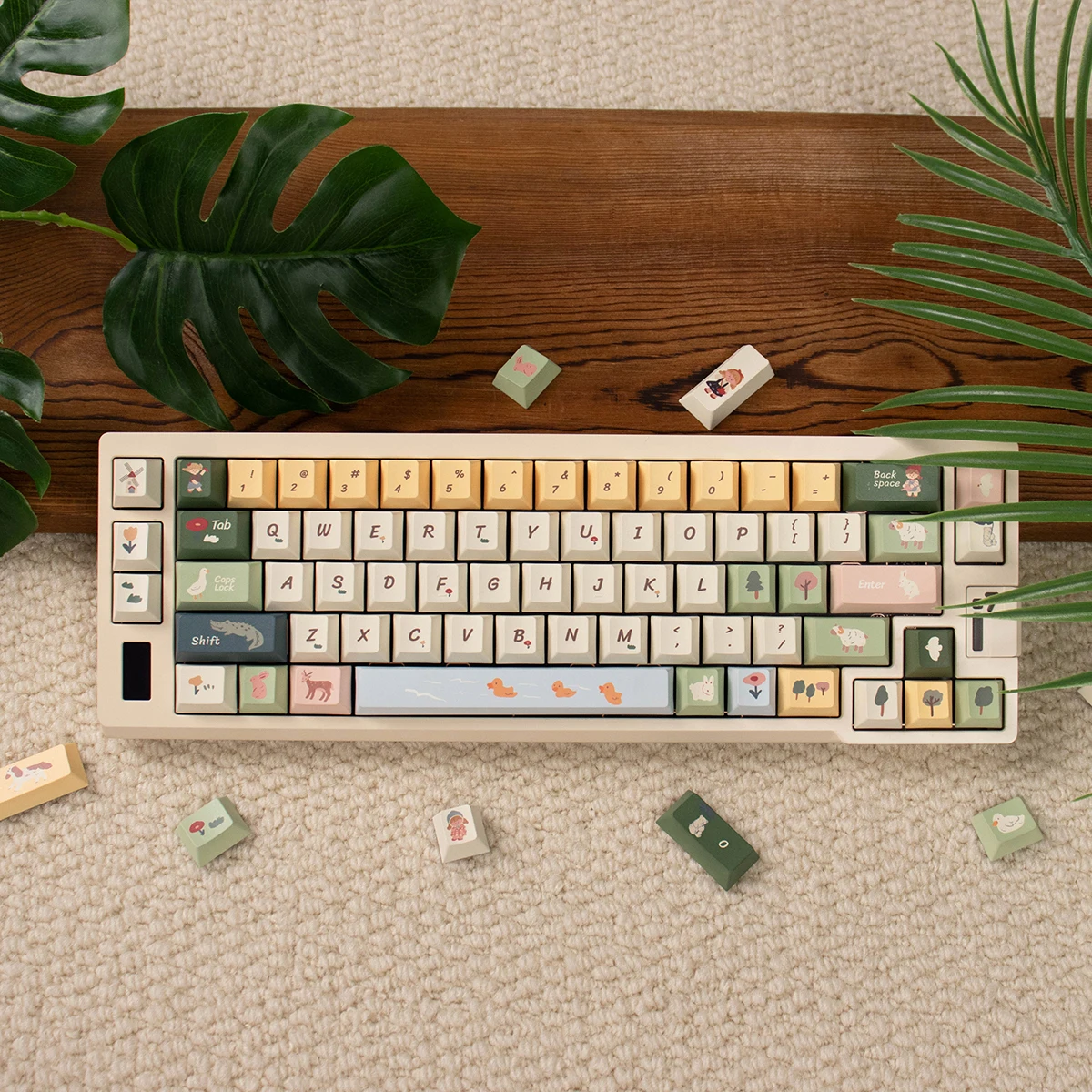 Chunri Ranch Keycaps مجموعة كاملة PBT التسامي ارتفاع المصنع الأصلي، لوحة المفاتيح الميكانيكية