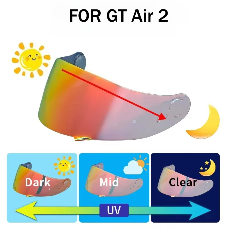 Photochromic Visor for  GT Air Neotec CNS-1 TC-5 TC-9 GT Air 2 Helmet Shield Uv Protection Anti-scratch Visera Windshield