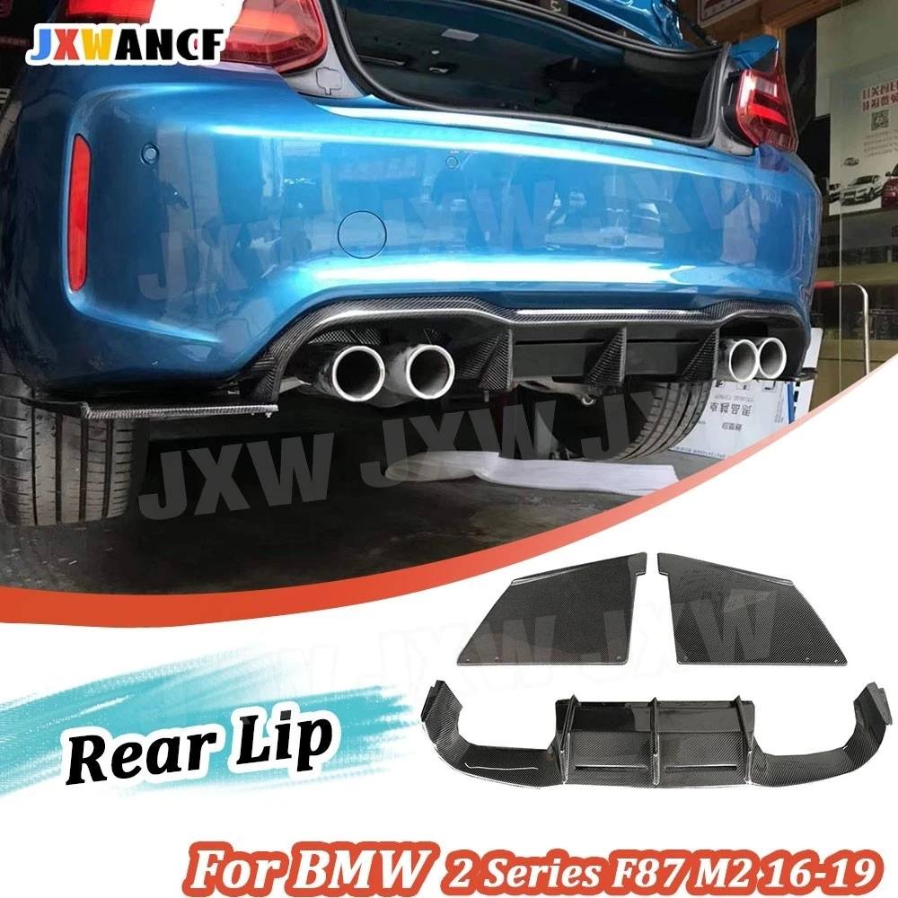 

JXWANCF Carbon Fiber Diffuser For BMW 2 Series F87 M2 Base Coupe Competitive 2016-2019 Car Rear Bumper Diffuser Lip Spoiler