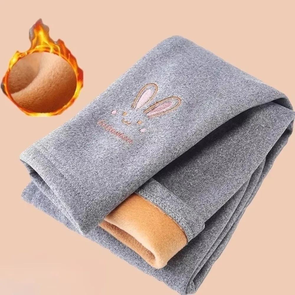 Autumn Winter Kids Leggings Cashmere-Style Soft Warm Cartoon Leggings Elastic Waist Comfortable Baby Girl Pants