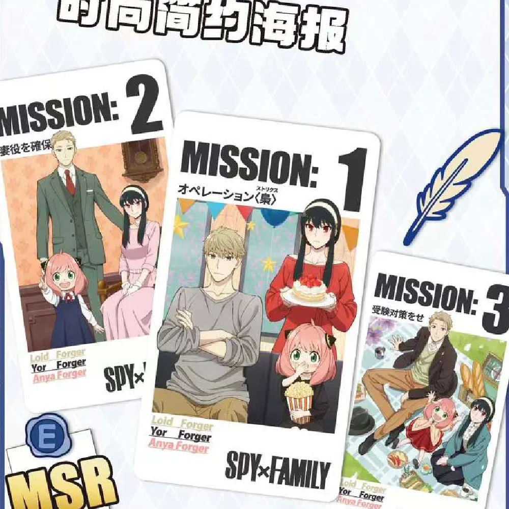 New SPY FAMILY Cards Anya Forger Yor Forger Sylvia Sherwood Anime Collection Cards Transparent Card Polaroid Cards Toys Gifts