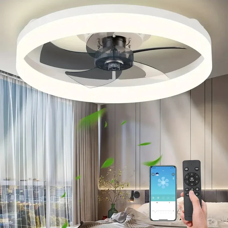 modern dimmable led ventilador de teto com controle remoto quarto luz cerca de 50cm 3000k6500k 01