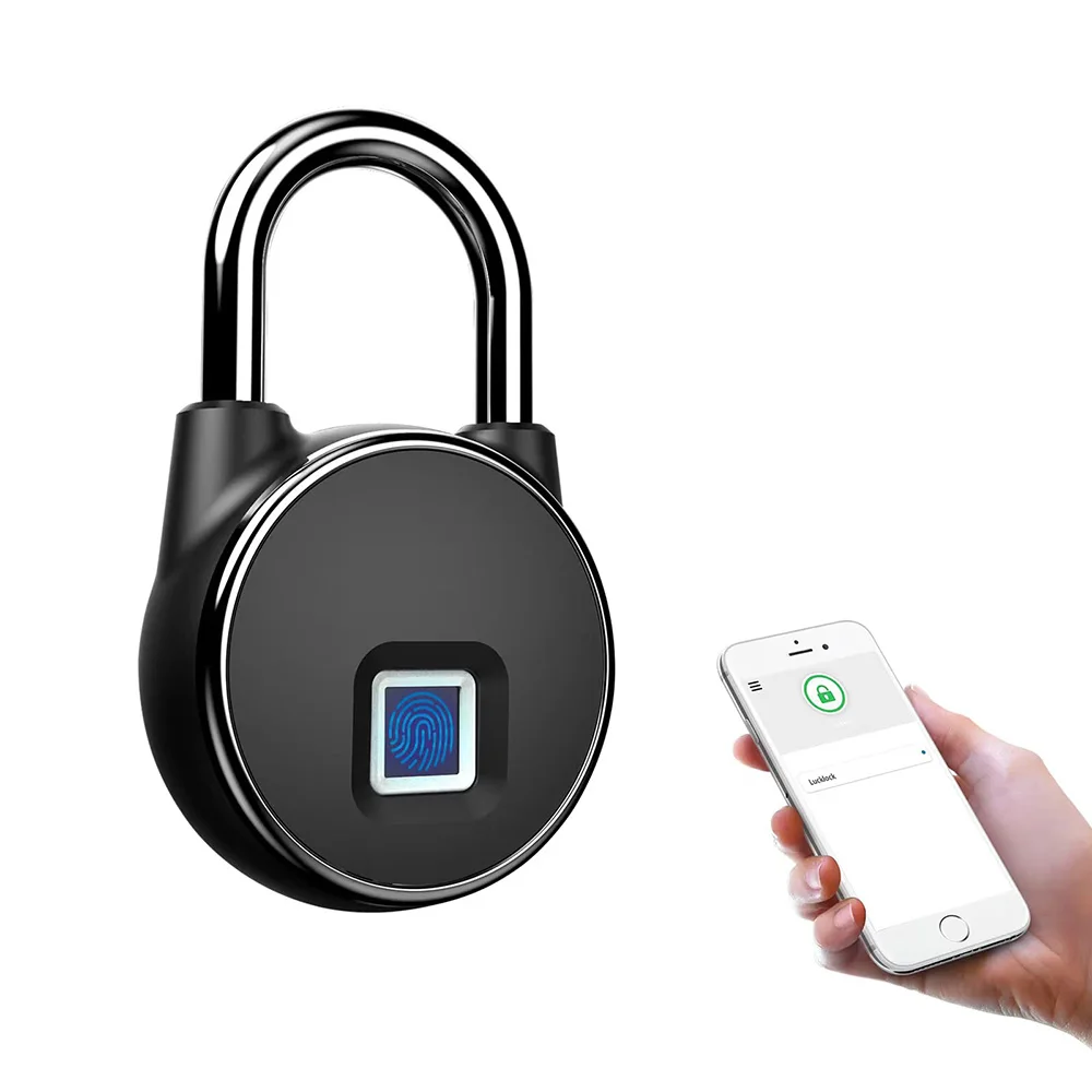 Candado inteligente con huella dactilar, dispositivo electrónico de seguridad con Bluetooth, desbloqueo por aplicación Tuya, impermeable, para maleta, mochila, gimnasio y oficina