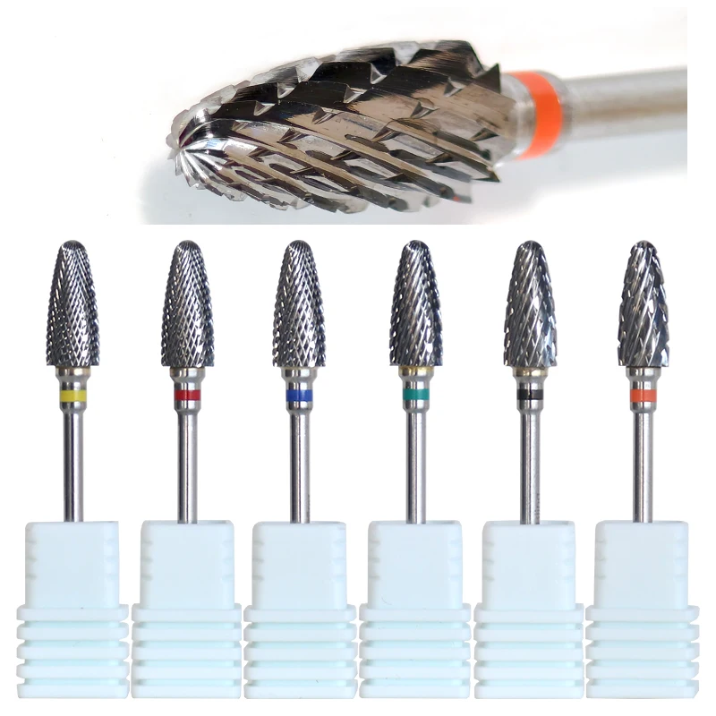 Tungsten Carbide Nail Drill Bits Cutter Milling Flame Pro Sharp Durable Grading Polishing Remover Manicure Salon Accessories