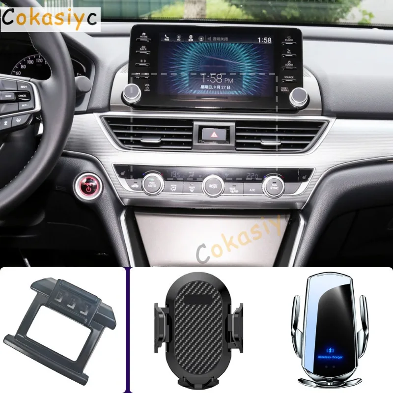 Suporte de telefone para carro, para honda accord mk10 mk10.5 2018 2019 2020-2022, suporte para celular, carregamento sem fio, base fixa especial
