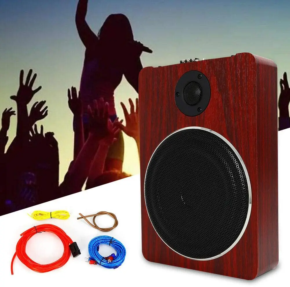 8 Inch Ultra Thin Car Subwoofer Active Under Seat Car Active Subwoofer Wood 12V 600W