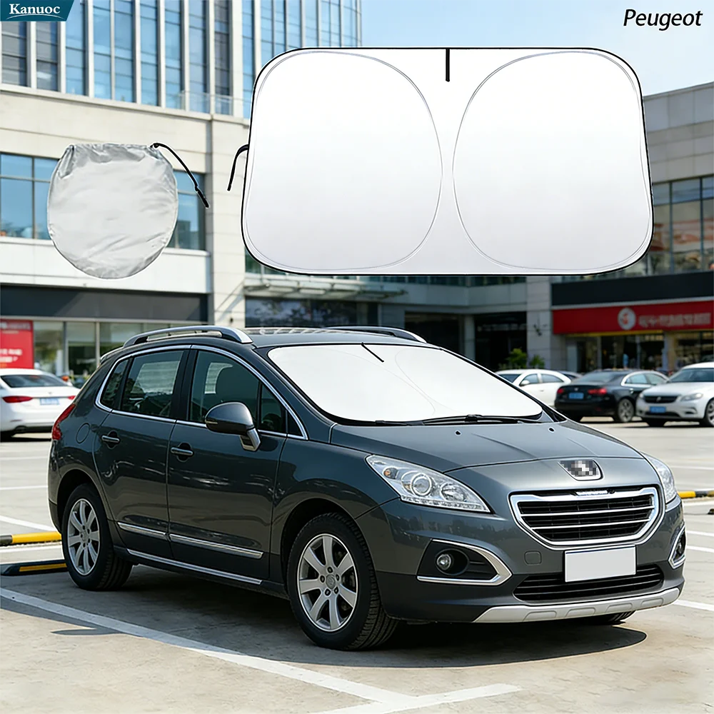 

Windshield Sun Shade For Peugeot 3008 2009-2023 Car Sunshade Sun Visor Protector Foldable Blocks UV Rays