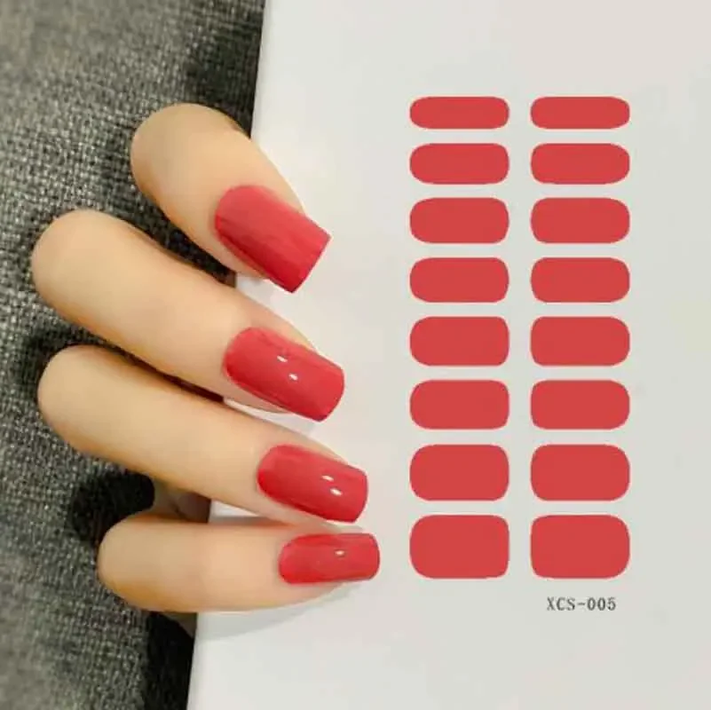 Adesivos de capa completa para manicure, adesivos auto-adesivos para mulheres e meninas, cor pura, frete grátis