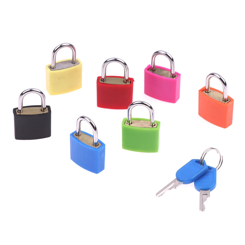 1Set Luggage lock padlock color plastic shell zinc alloy small lock luggage case cabinet lock student dormitory lock