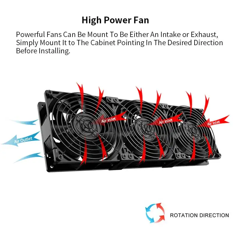 5000RPM 12038 High Speed Two Ball Bearing Cooling System Fan For Computer BTC Mining Cabinet Server 120mm Ventilator Kit