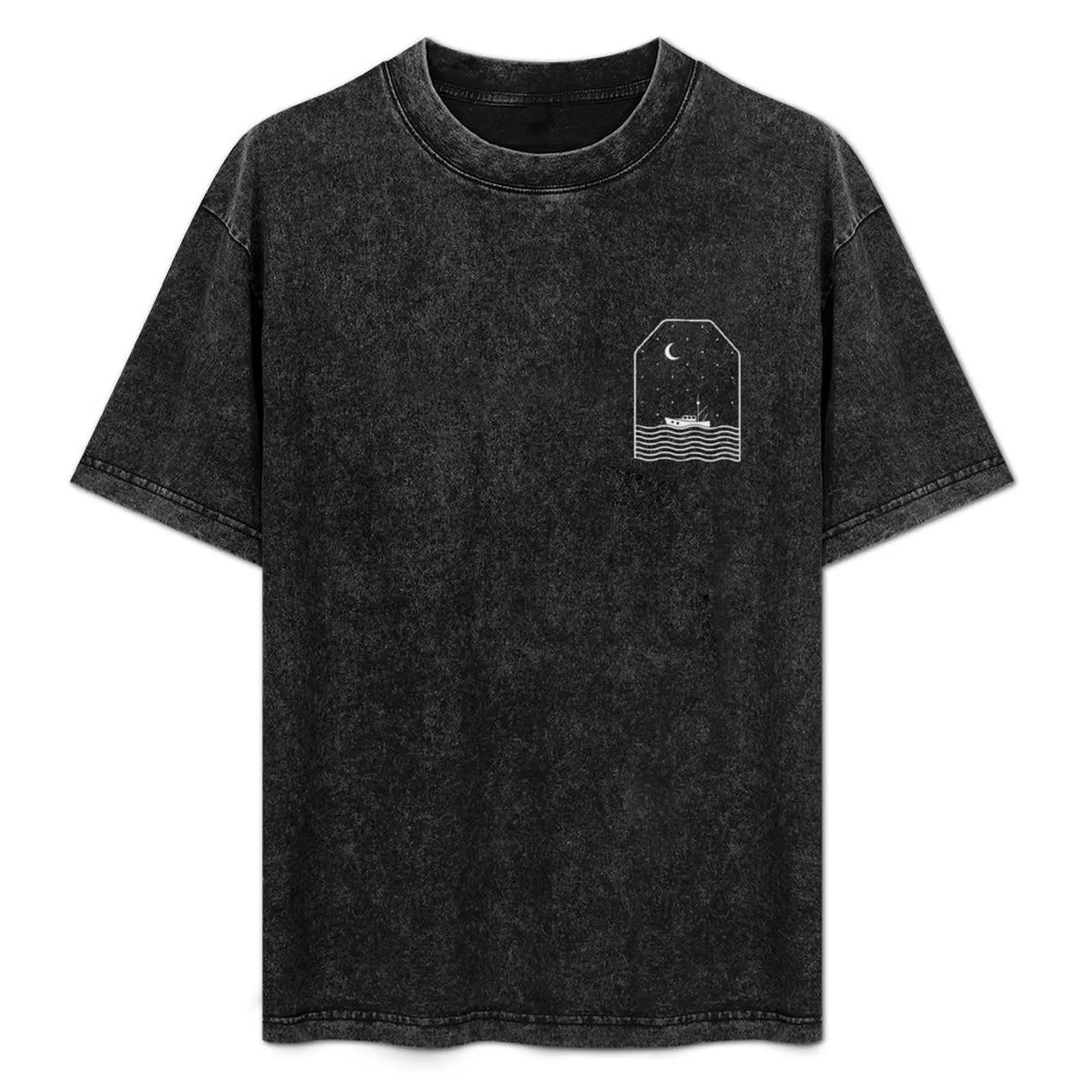 Gone Fishing Under The Night Sky T-Shirt Large Size Casual Tee Shirt