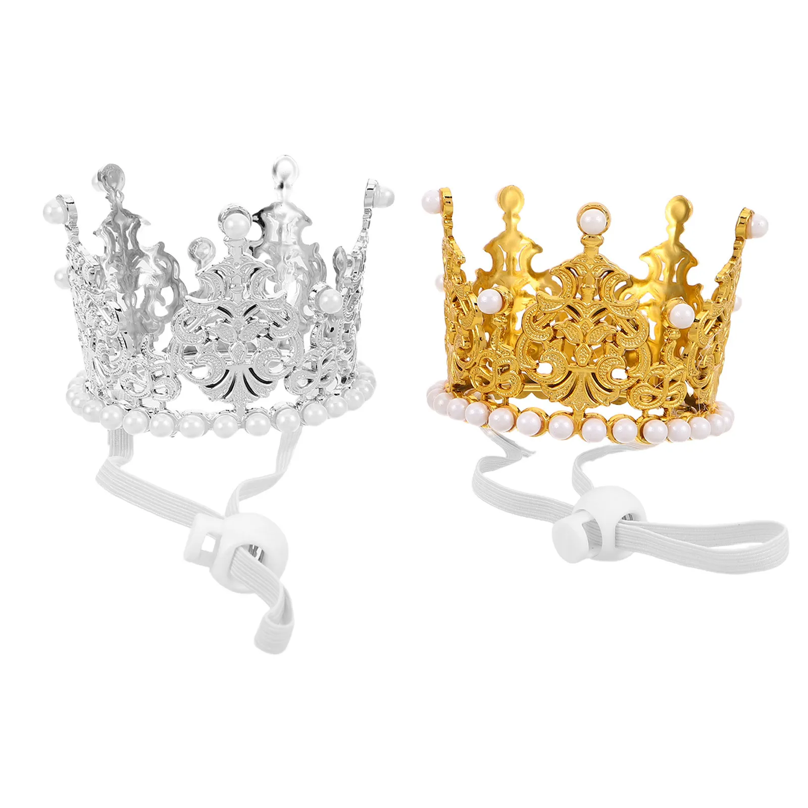 

2Pcs Pet Crown Birthday Crown Hat Adjustable Dog Cat Party Tiara Headwear Birthday Photo Prop Costume Cat Party Hat