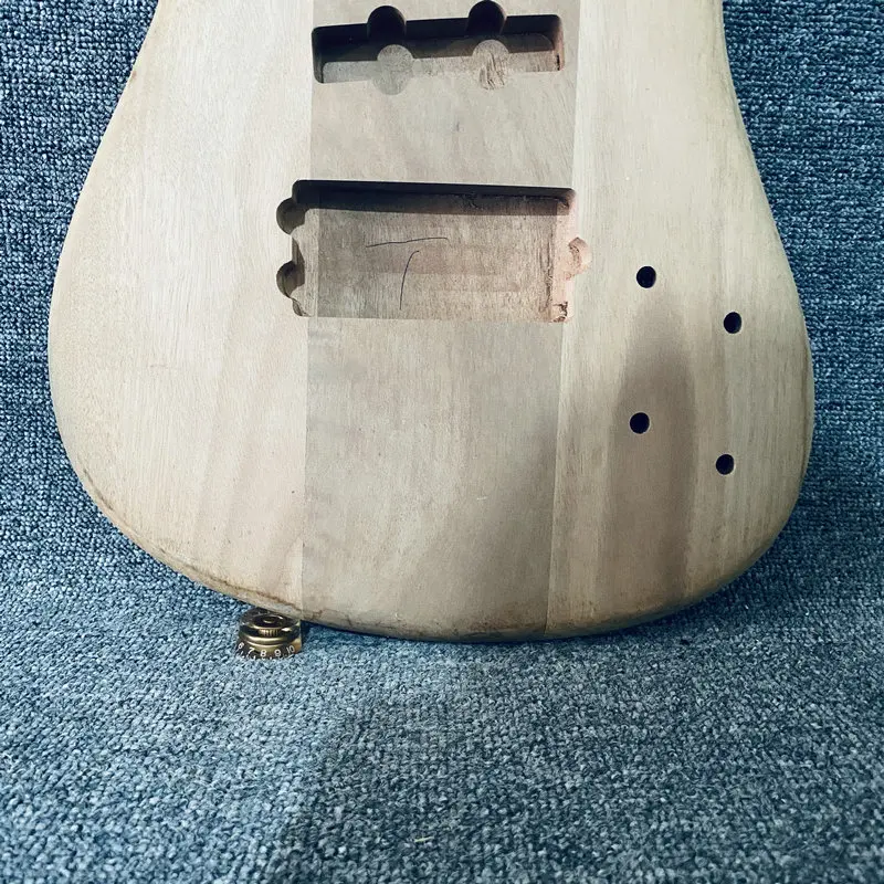 FB712 Wood Cracks Unfinished Electric Bass Body Active Pickups for 5 or 6 String Bass Replace Damages Guitar DIY Parts