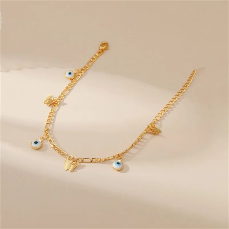 Fashion Gold Plated Butterfly Anklet Bracelet Cubic Zirconia Statement Animal Ankle Bracelets Gift For Women Girls