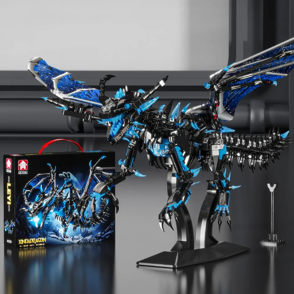 

1607PCS Huge Warcraft Sindragosa Ice Dragon Neltharion Red Dragon Building Blocks Assemble Bricks Toys Gift For Adult Kids