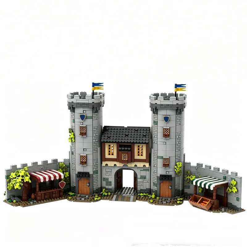 New 3118Pcs Moc European Medieval Street View City Gate Castle Model Diy Creative Ideas Bricks Toy Birthday Gift Building Blocks