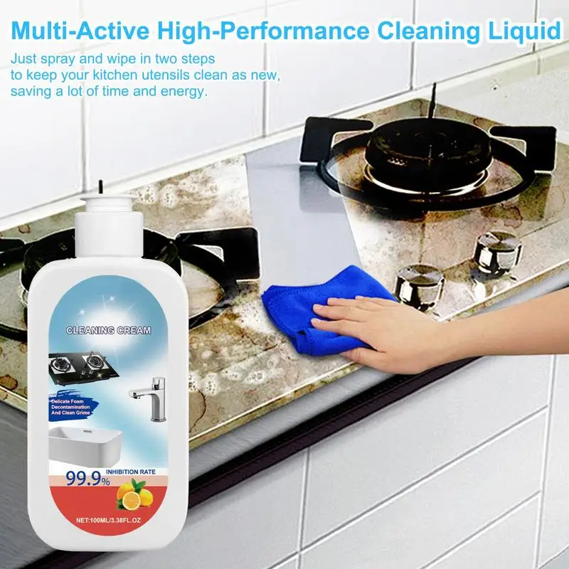 Kitchen Cleaner Liquid Degreaser Multi-active 100ml Kitchen Grease Cleaner Powerful & Effective Kitchen Cleaning Supplies Stove