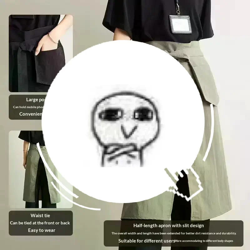 Half Body Waterproof Kitchen Apron Split Leg Design Comfortable Fit For Coffee Shop Catering Service Home Cooking