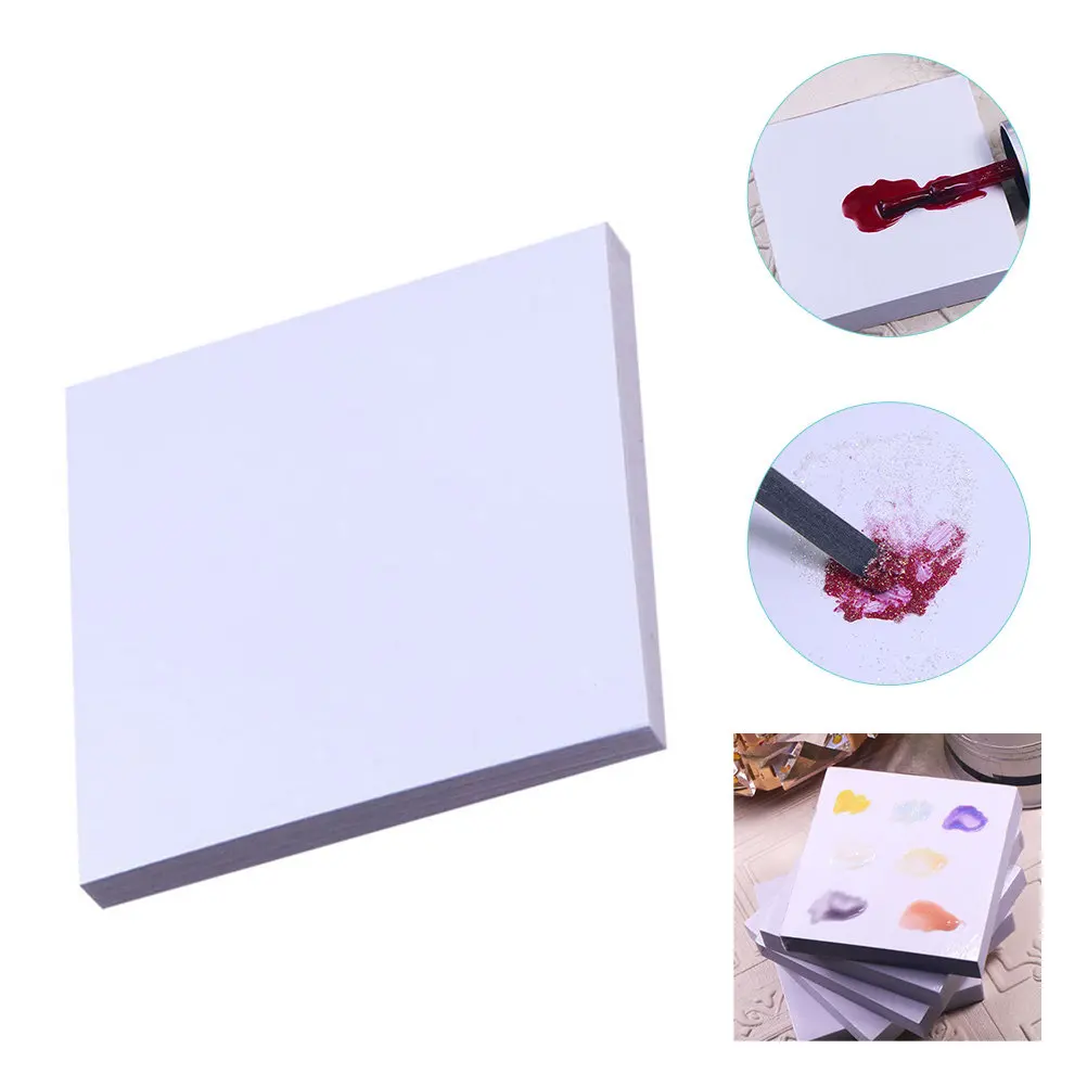 

100Pcs Nail Pallet Disposable No Odor Tear Resistant Paper Plastic Mixing Tray Nail Art Manicure Color Glue Mixing Paper