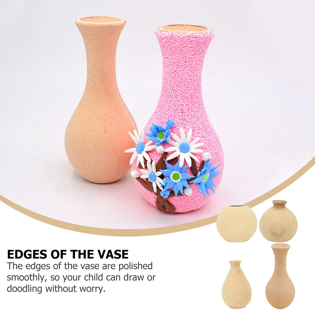 

4pcs Wood Vases DIY H made Wood Flower Vase Home Decor Child Creative Flower Pot Set Wooden Texture Smooth Edge