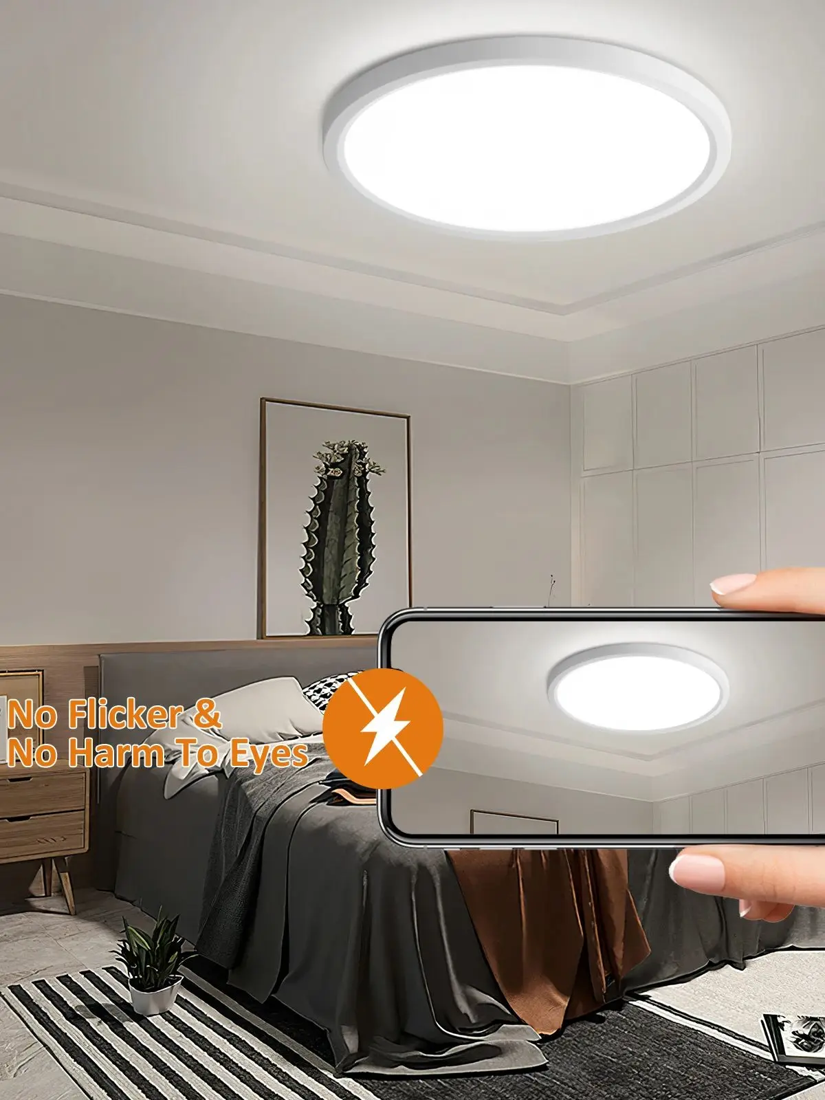 24W LED-plafondlamp, ultradunne ronde lamp Ø30cm, 3000K/4000K/6500K verstelbaar, geschikt voor slaapkamer, woonkamer, keuken - afbeelding 2
