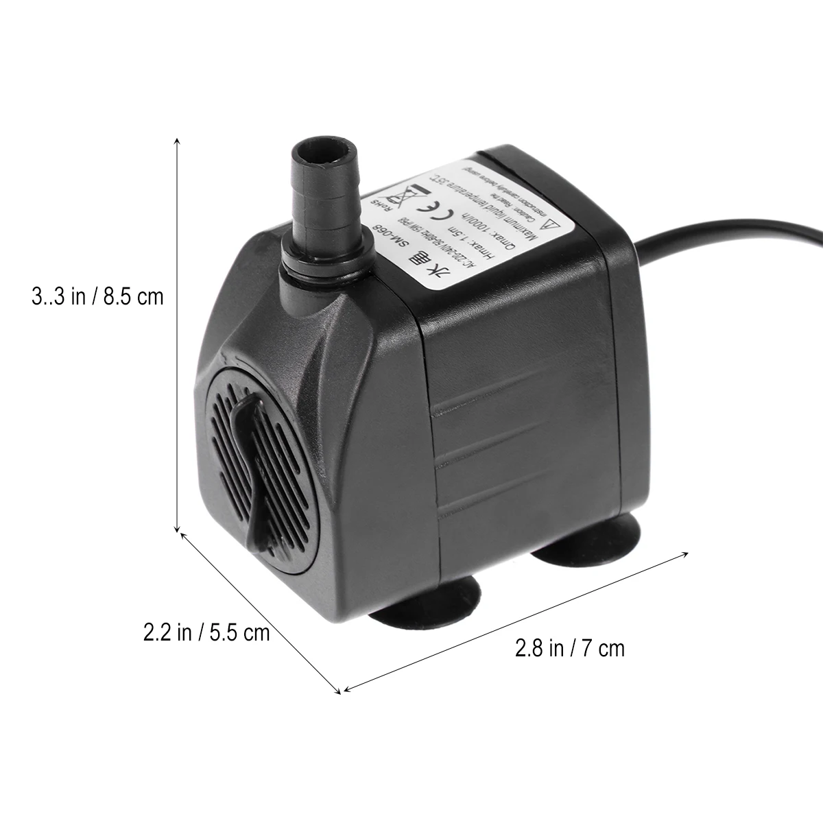 

Mini Powerful Submersible Water Pump Adjustable Flow Rate Aquarium Fish Tank Fountain Pond Easy Clean Low Noise Energy Saving