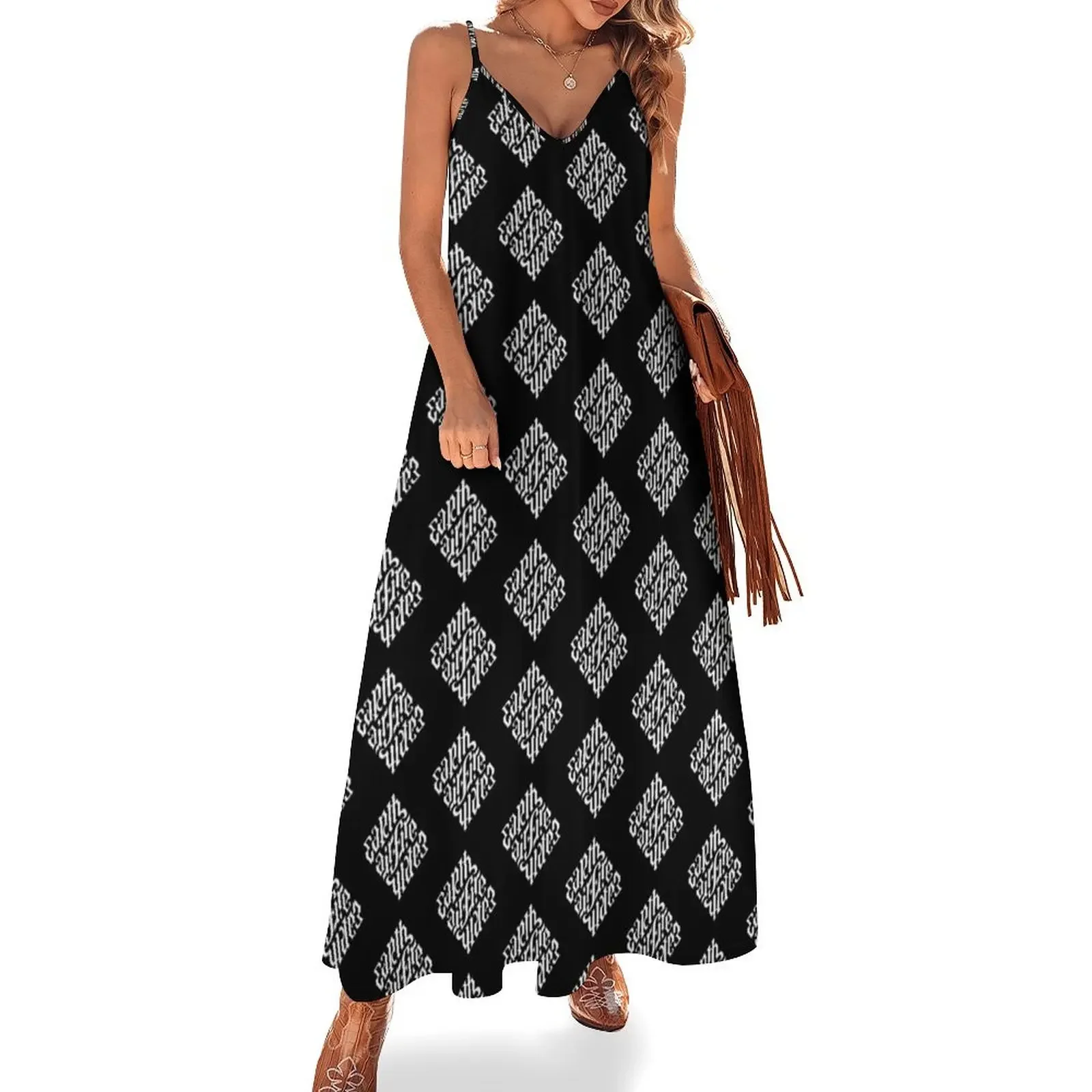 

The four elements Air, Water,Earth And Fire| Alchemy| Ambhigram Sleeveless Dress clothes for women elegant dresses plus sizes