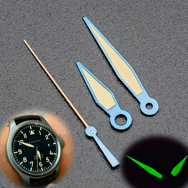 Watch Hands Needles Fit Swiss Movement 7750 2824 NH35 Super Swiss Green Luminous Hands for IWC Men\'s Watches Repair Watches Part