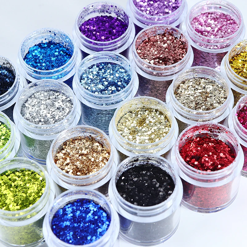 Autumn DIY Resin Pigment Powder Hexagons Chunky Glitter Gold Silver Epoxy Resin Accessories Silicone Mold Filler Resin Sequins